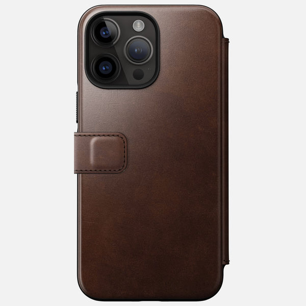 Nomad Modern Horween Leather Folio Case iPhone 14 Pro Max