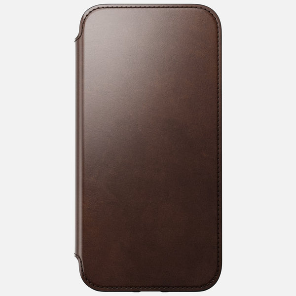 Nomad Horween Leather Modern Folio Black Case - For iPhone 13 Pro Max