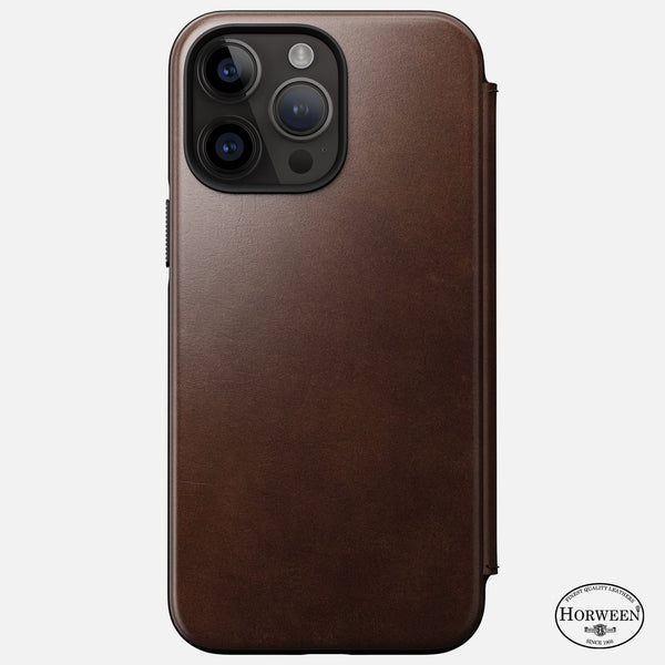 Nomad Modern Horween Leather Folio Case iPhone 14 Pro Max