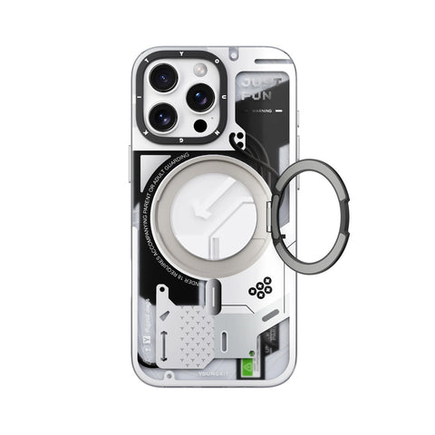 Youngkit Cyberpunk 360° Rotation Ring Stand Case iPhone 16 Pro