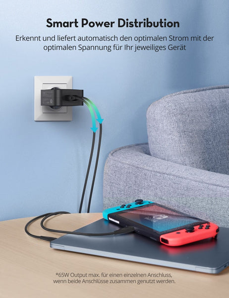 RavPower Dual USB-C 90W GaN Wall Charger EU Plug