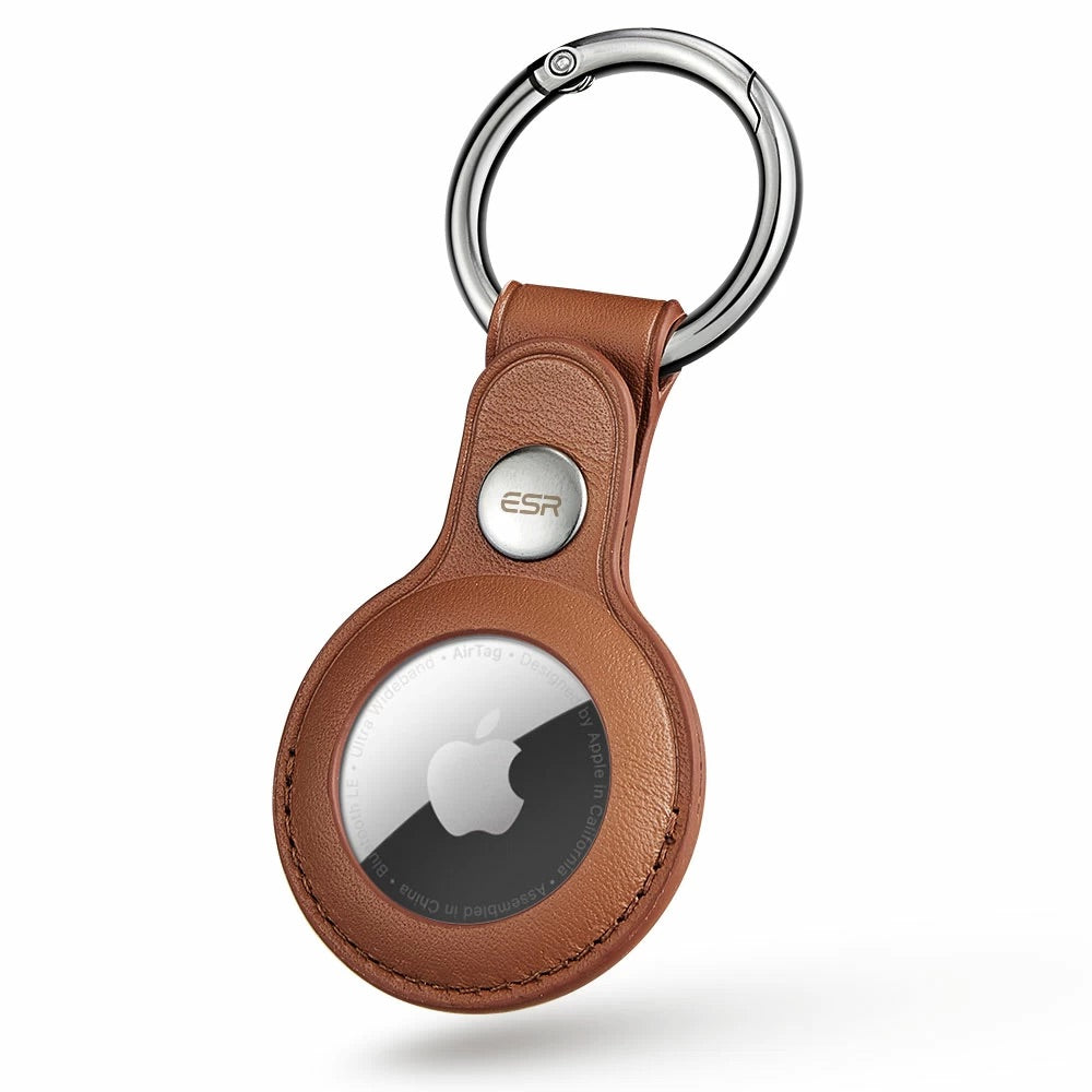 Leather AirTag Keychain | Cinnamon Brown