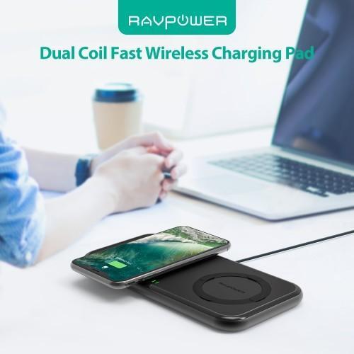 Ravpoer 10W Dual Coils Wireless Charger