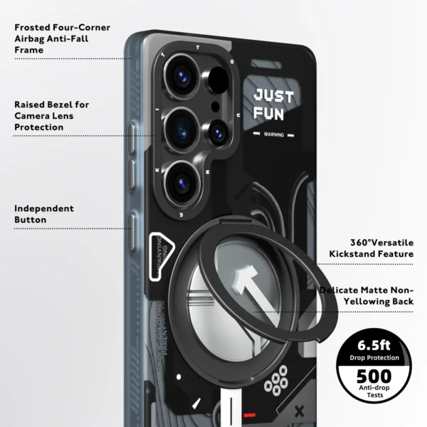 Youngkit Cyberpunk 360° Spin Magnetic Stand Case Galaxy S25 Ultra - Image 3