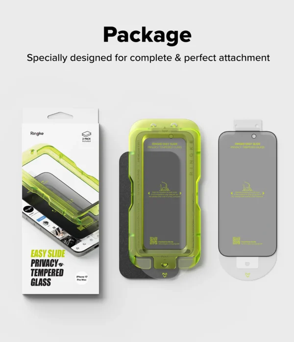 Ringke Easy Slide Privacy Tempered Glass iPhone 17 Pro Max (2 Pack) - Image 15