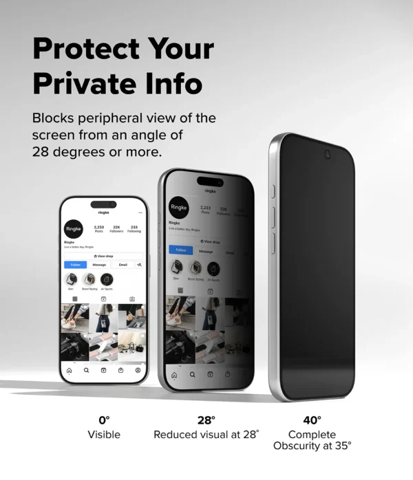Ringke Easy Slide Privacy Tempered Glass iPhone 17 Pro Max (2 Pack) - Image 3
